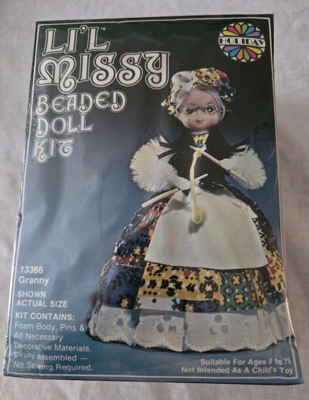 Walco Li'l Missy Beaded Doll Kit Sequin Vintage Granny #13366